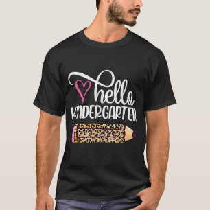 Hallo Kindergarten Leopard Bleistift zurück in die T-Shirt