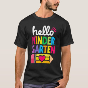 Hallo Kindergarten Leopard Bleistift Zurück zur Sc T-Shirt