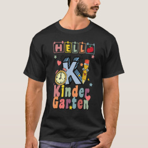 Hallo Kindergarten Leopard Retro Bleistift Süße T T-Shirt
