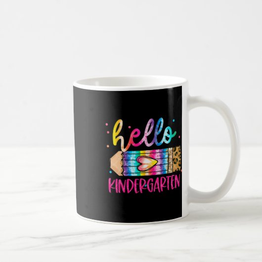 Hallo Kindergarten Leopard Tie Dye Bleistift Süße Kaffeetasse (Rechts)