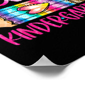 Hallo Kindergarten Leopard Tie Dye Bleistift Süßer Poster (Ecke)