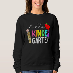 Hallo Kindergarten Leopard Zurück zur Schule Cute  Sweatshirt