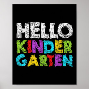 Hallo Kindergarten Lustiger Rückkehr zur Schule Sc Poster