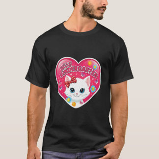 Hallo Kindergarten Mädchen Süße Katze Zurück zur S T-Shirt