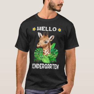 Hallo Kindergarten mit Baby Giraffe für Jungs Mädc T-Shirt