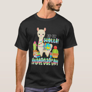 Hallo Kindergarten Niedlich Llama Alpaca Zurück in T-Shirt
