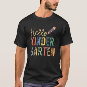 Hallo Kindergarten Niedlicher Leopardenstift zurüc T-Shirt