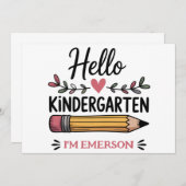 Hallo Kindergarten Personalisiert zurück zur Schul Einladung (Vorne/Hinten)