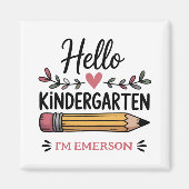 Hallo Kindergarten Personalisiert zurück zur Schul Magnet (Vorne)