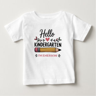 Hallo Kindergarten Personalisierter Rückkehr zur S Baby T-shirt