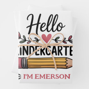 Hallo Kindergarten Personalisierter Rückkehr zur S Geschenkpapier Set