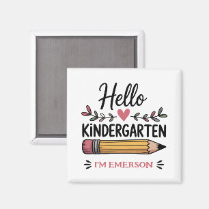 Hallo Kindergarten Personalisierter Rückkehr-zur-S Magnet