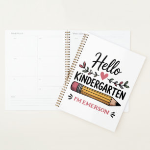 Hallo Kindergarten Personalisierter Rückkehr zur S Planer