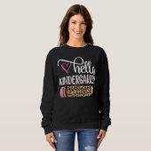 Hallo Kindergarten Pink Leopard Pencil Back to Sc Sweatshirt (Vorne ganz)