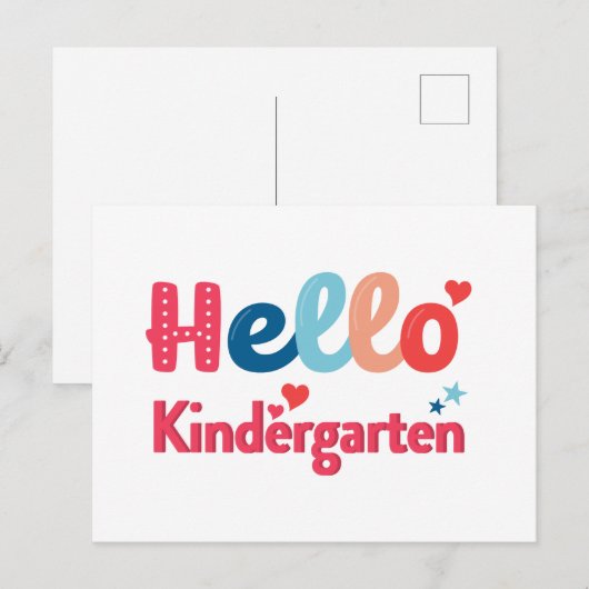 Hallo Kindergarten Postkarte  (Vorne/Hinten)