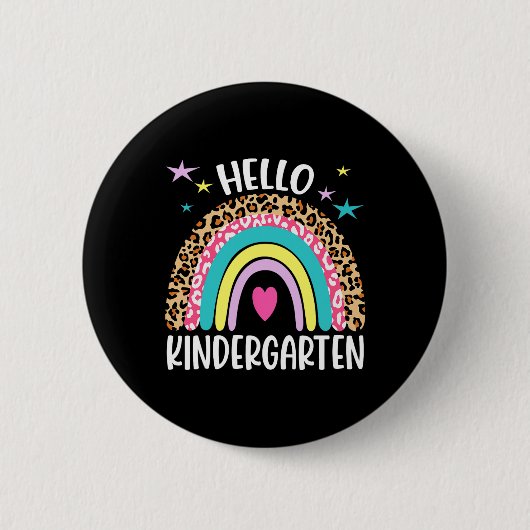hallo Kindergarten Rainbow - zurück nach Schoo Button (Vorderseite)