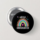hallo Kindergarten Rainbow - zurück nach Schoo Button (Vorne & Hinten)