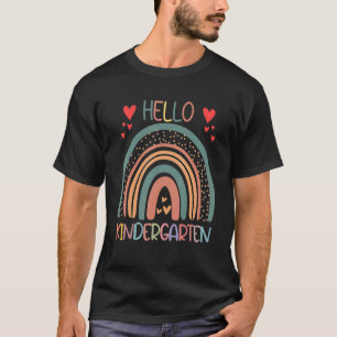 Hallo Kindergarten Regenbogen Lehrer Kinder Zurück T-Shirt