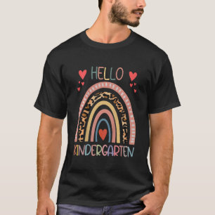 Hallo Kindergarten Regenbogen Lehrer Kinder Zurück T-Shirt