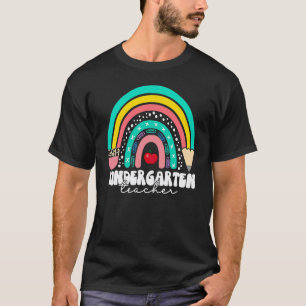 Hallo Kindergarten Retro Leopard Regenbogen Für Le T-Shirt