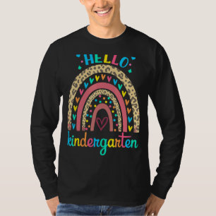 Hallo Kindergarten Retro Rainbow Herz für Lehrer T-Shirt