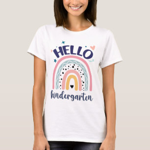 Hallo Kindergarten Retro Regenbogen für Lehrer Gir T-Shirt