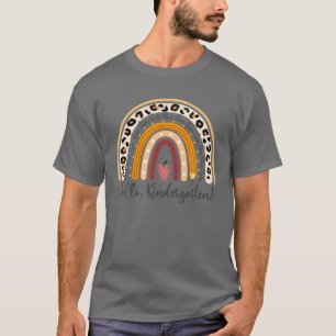 Hallo Kindergarten Retro Regenbogen für Lehrer Mäd T-Shirt