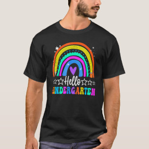 Hallo Kindergarten Retro Regenbogen Für Lehrer T-Shirt