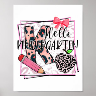 Hallo Kindergarten Rosa Leopard Ck Zur Schule Leop Poster