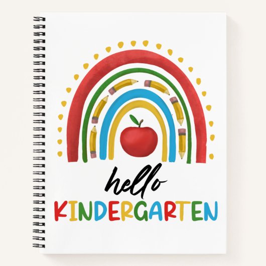 Hallo Kindergarten Schule Regenbogen zurück zur Sc Notizblock (Vorderseite)