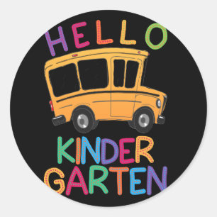 Hallo Kindergarten Shirt Vorlage Schulbus Runder Aufkleber