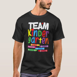 Hallo Kindergarten-Team Crayon Squad Lehrer Zurück T-Shirt