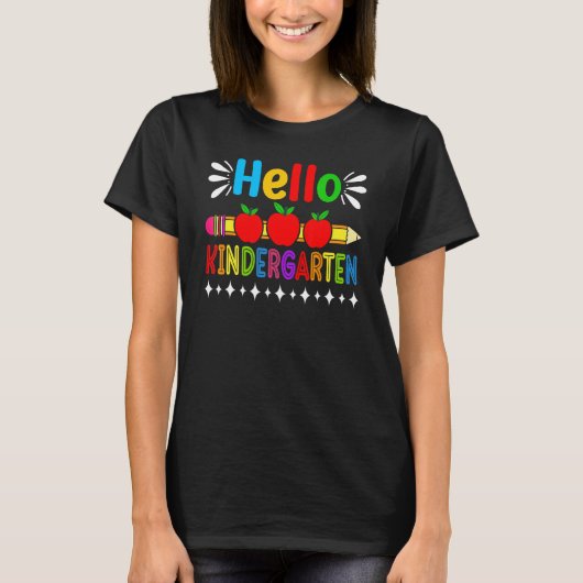 Hallo Kindergarten Team Kinder Back To School Squa T-Shirt (Vorderseite)