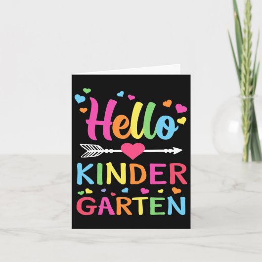 Hallo Kindergarten Team Kinder Byck to School Tee Karte (Vorderseite)