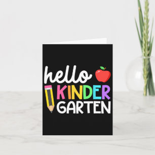 Hallo Kindergarten Team Kinder Byck to School Tee Karte