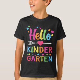 Hallo Kindergarten-Team Kinder Byck Zur Schule Leh T-Shirt