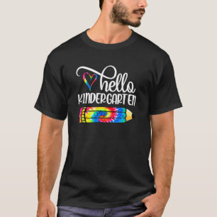 Hallo Kindergarten Tie Dye Bleistift T-Shirt