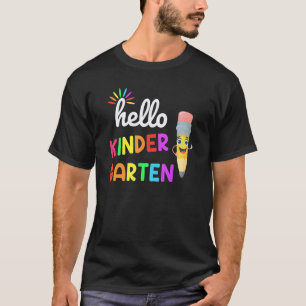Hallo Kindergarten Tie Dye Lehrer Kinder Zurück zu T-Shirt