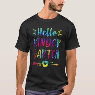 Hallo Kindergarten Tie Dye Lehrer Kinder Zurück zu T-Shirt