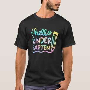 Hallo Kindergarten Tie Dye Lehrer Kinder Zurück zu T-Shirt
