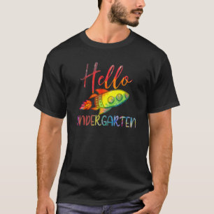 Hallo Kindergarten Tie Dye Zurück zur Schule Mädch T-Shirt