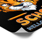 Hallo Kindergarten Tiger - Zurück zur Schule Kinde Poster (Ecke)