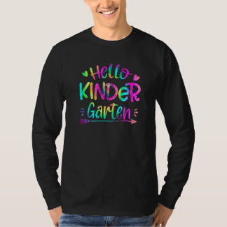 Hallo Kindergarten Vibes Tie Dye Zurück zur Schule T-Shirt