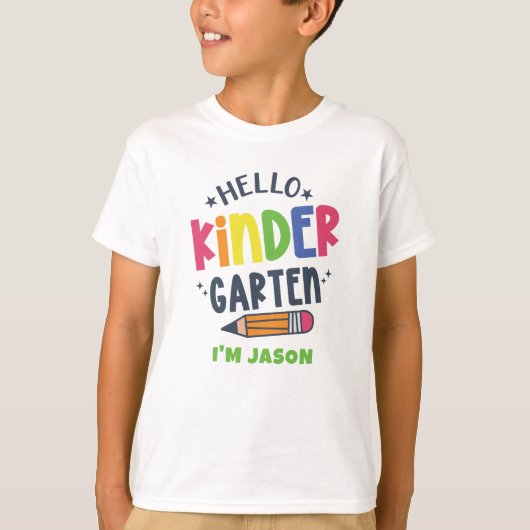 Hallo Kindergarten zurück in die Schule T-Shirt (Vorderseite)