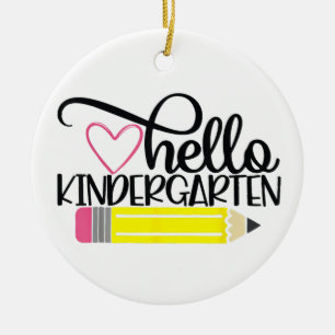 Hallo Kindergarten Zurück zur Lehrerin Keramik Ornament