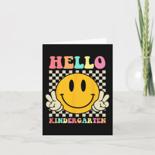 Hallo Kindergarten Zurück zur Schule Groovy Lehrer Karte