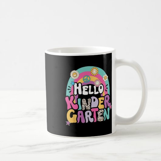 Hallo Kindergarten Zurück zur Schule Lehrer Junge Kaffeetasse (Rechts)