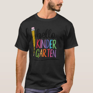 Hallo Kindergarten Zurück zur Schule Lehrer Kinde T-Shirt