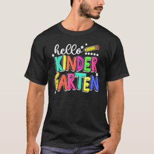 Hallo Kindergarten Zurück zur Schule Lehrer Schüle T-Shirt