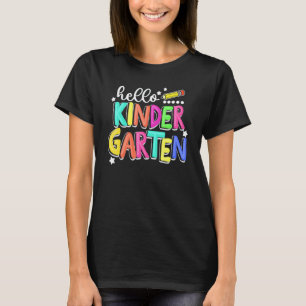 Hallo Kindergarten Zurück zur Schule Lehrer Schüle T-Shirt